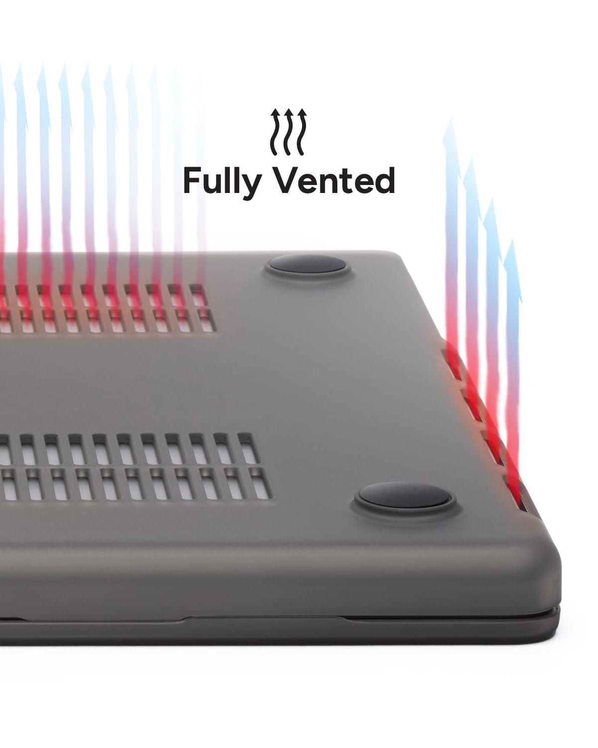 ZAGG ZAGG MacBook Protection MacBook Pro 16-inch M4/M3/M2/M1 Case Premium Two-Piece Hard-Shell Snap-on Cover with Non-Slip Grips, Durable, Lightweight, Scratch-Resistant, Frosted Finish, Smokey Black