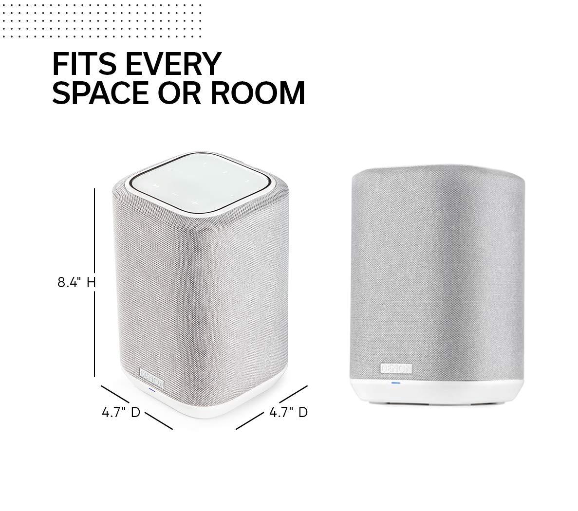 Denon Denon Home 150 Wireless Smart Speaker Compact Design, Wi-Fi & Bluetooth, HEOS Built-in, Alexa Built-in, Siri & AirPlay 2, Spotify Connect, Multi-Room Support, White