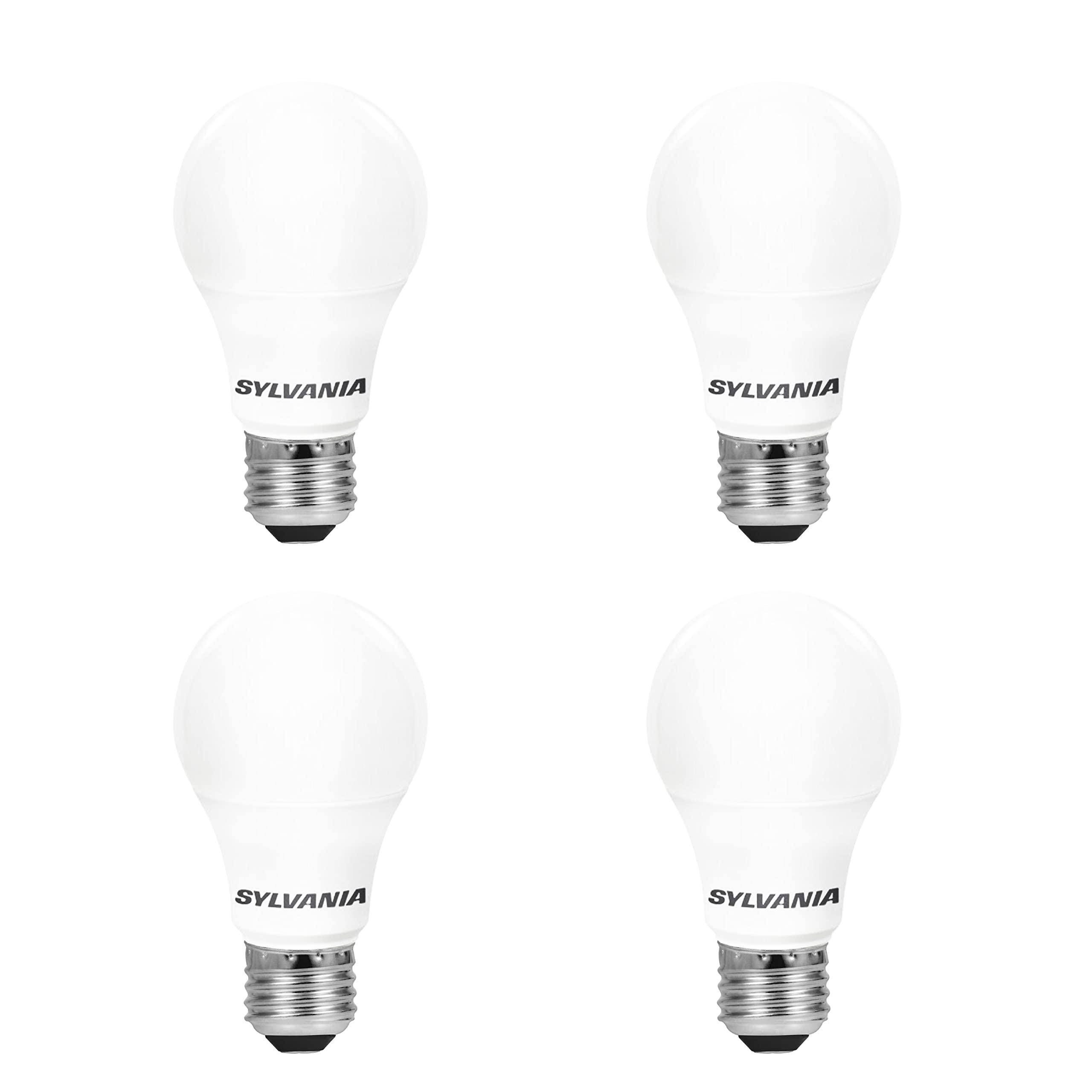 LEDVANCE SYLVANIA LED A19 Light Bulb, 60W Equivalent, Efficient 8.5W, Frosted, 5000K, Daylight - (79284), 4 Count (Pack of 1)
