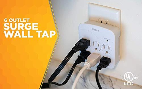 Woods Woods 41076 Surge Protector with 6 Power, 6-Outlet 1440J of Protection