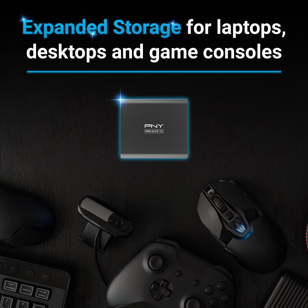 PNY PNY Pro Elite V2 1TB USB 3.2 Gen 2x1 Type-C Portable Solid State Drive (SSD) (PSD0CS2160-1TB-RB)