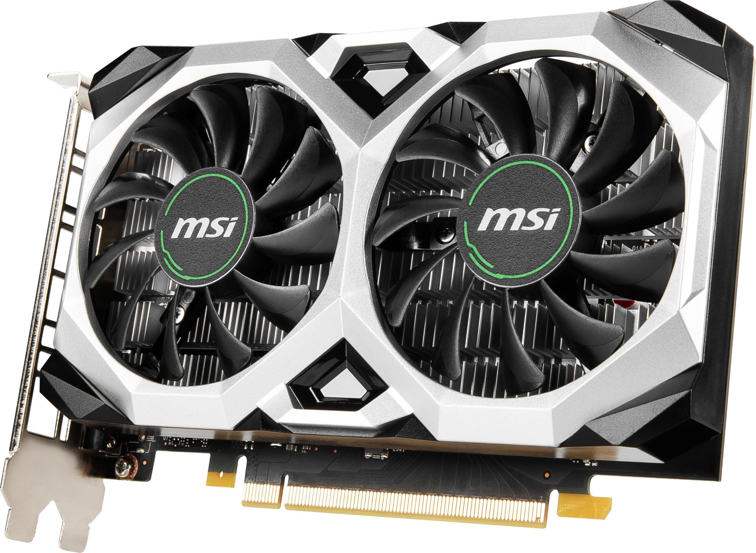 MSI MSI GeForce GTX 1650 D6 Ventus XS OC Graphics Card '4GB GDDR6, 1620MHz, 128-bit, PCI Express x16 Gen 3, DisplayPort, HDMI, DVI-D, Dual Fan Cooling System'