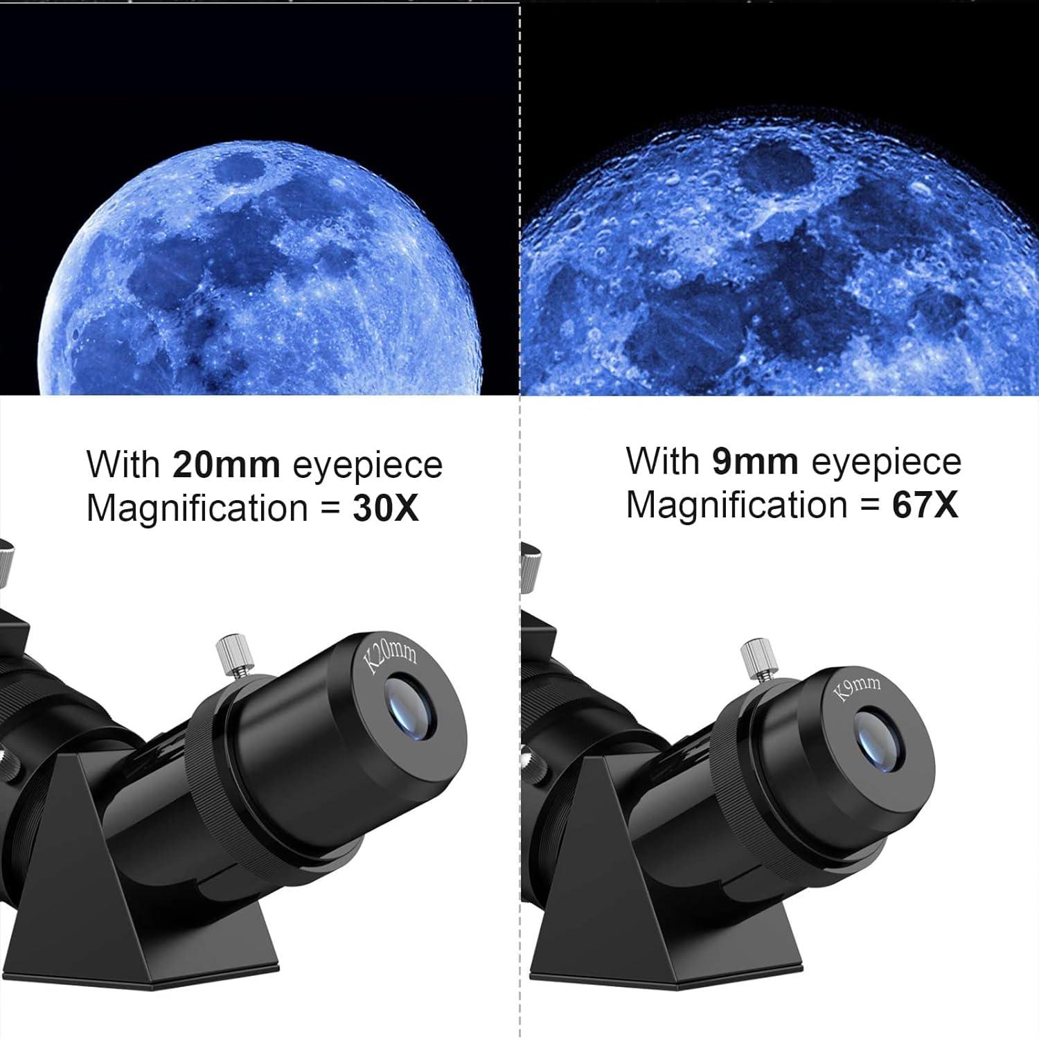 EACONN Telescopes for Adults Astronomy, 80mm Aperture 600mm Refractor Telescope for Kids & Beginners, Compact and Portable Travel Telescopio with Backpack