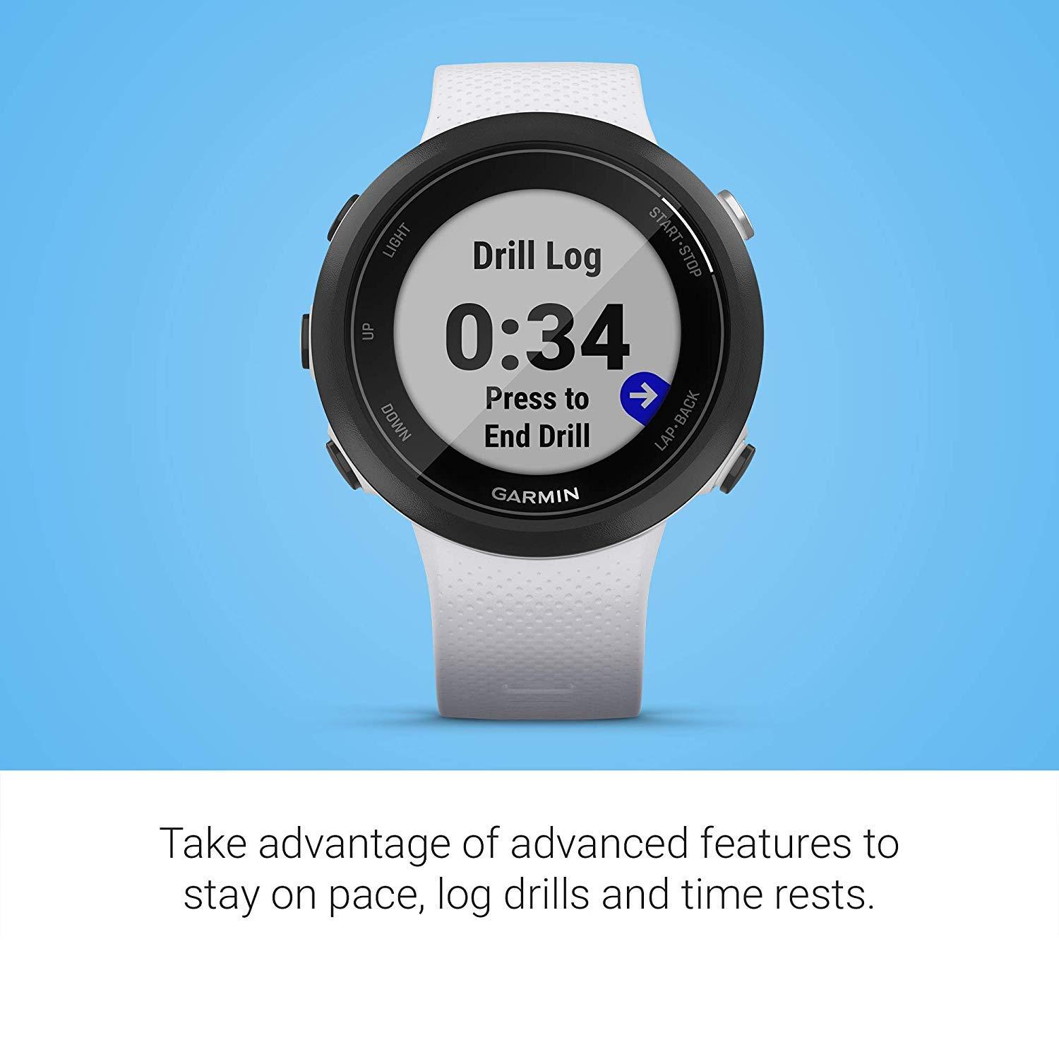 Wearable4U Wearable4U - Garmin Swim 2 GPS Swimming Smartwatch with Power Pack Bundle (Whitestone)