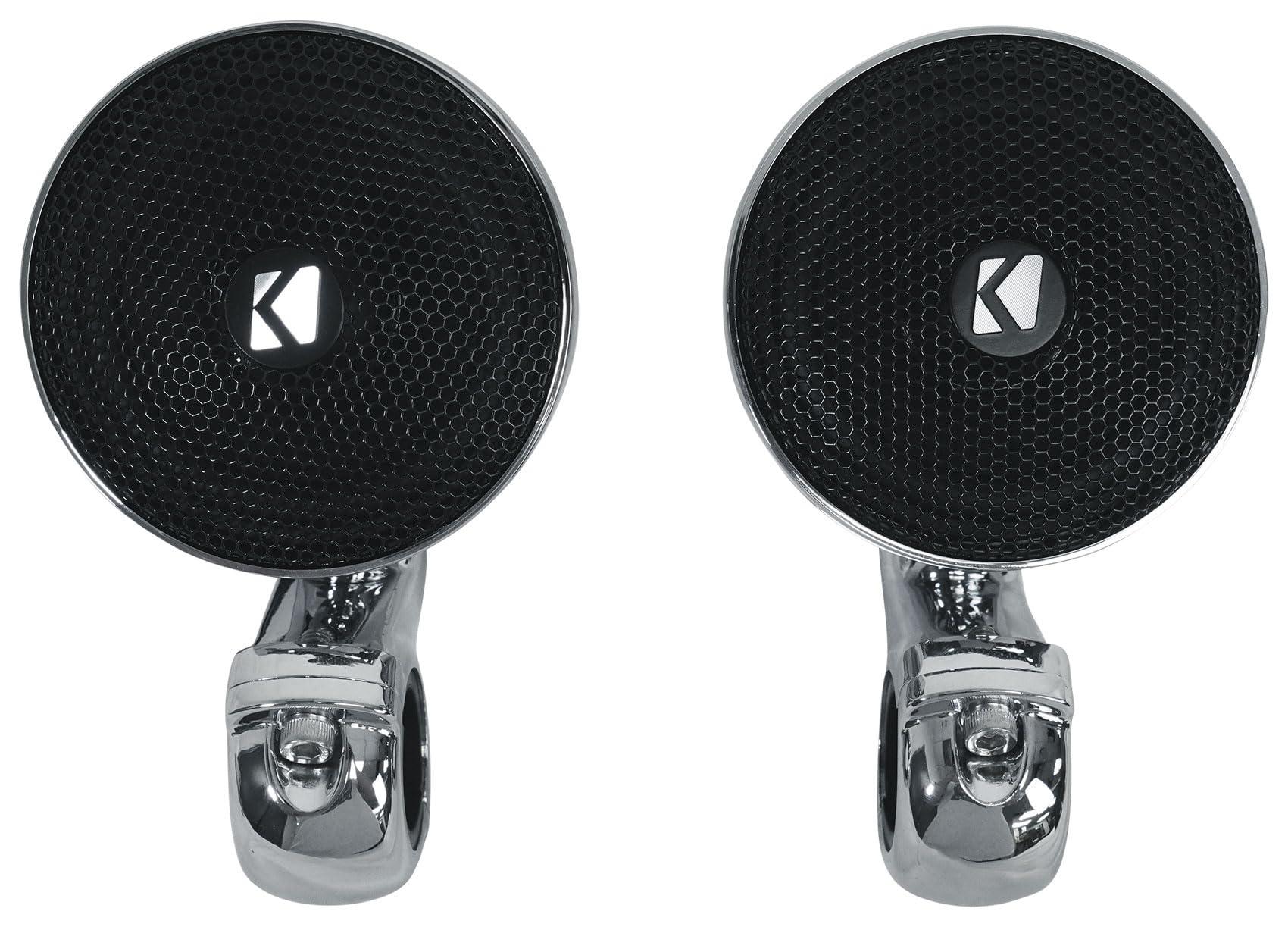 Audiosavings Audiosavings Bundle: (2) Kicker 47PSM32 3" 100w PSM Motorcycle/ATV Handlebar Speakers in Chrome PSM32 Bundle with (1) Rockville ATV220 2 Channel UTV/Motorcycle Bluetooth Amp IP65 Micro Amp (Items 3)