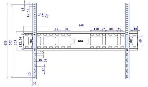 Impact Mounts Impact Mounts Extra Large LED Flat Tilt TV Wall Mount Bracket 55 57 60 62 65 70 75 80 82 83 85 90 100 110 120 Solid Piece Wall Plate and Verticals. Lockable with A Padlock for Extra Security