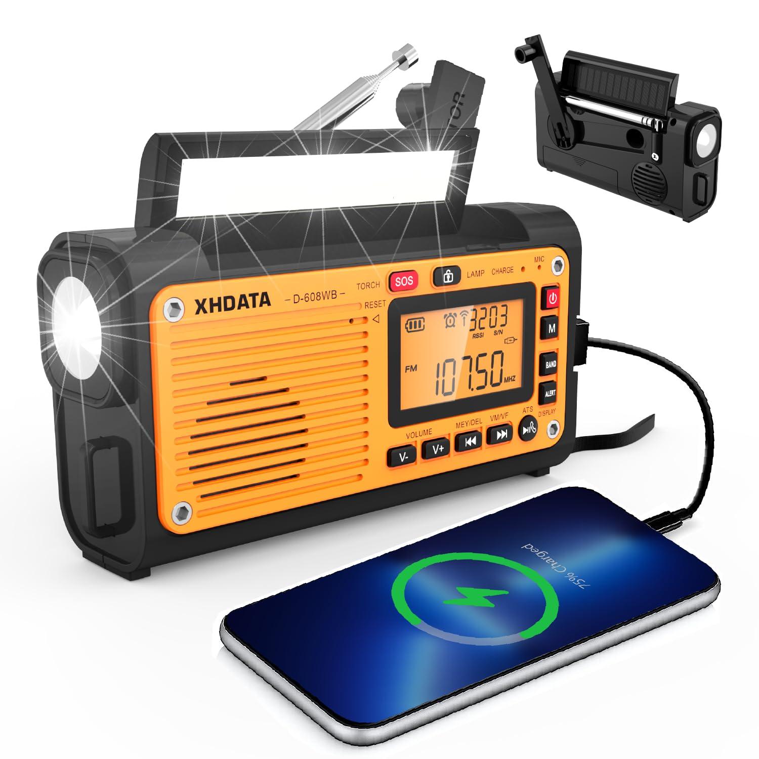 XHDATA XHDATA D608WB FM/AM/SW/NOAA Emergency Radio and XHDATA D220 Portable AM FM Shortwave Radio