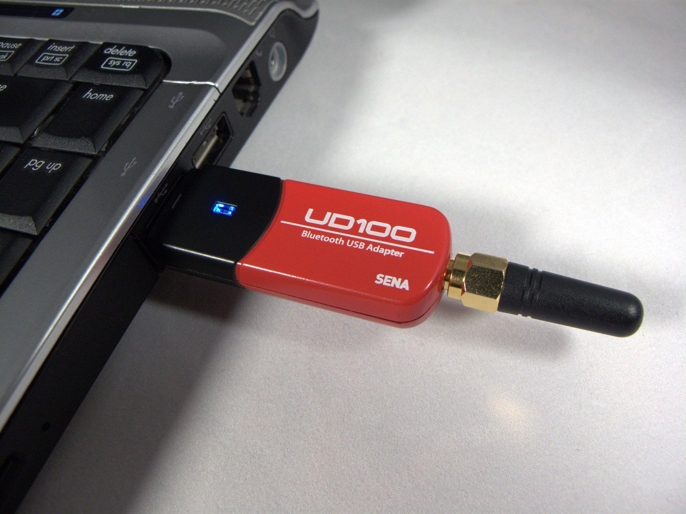 Sena Sena USB Bluetooth Adapter 300m Working Dist, UD100-G03 (300m Working Dist. Exchangeable Antenna, Bluesoleil Driver (Works with Microsoft Bluetooth Driver)), red, Black