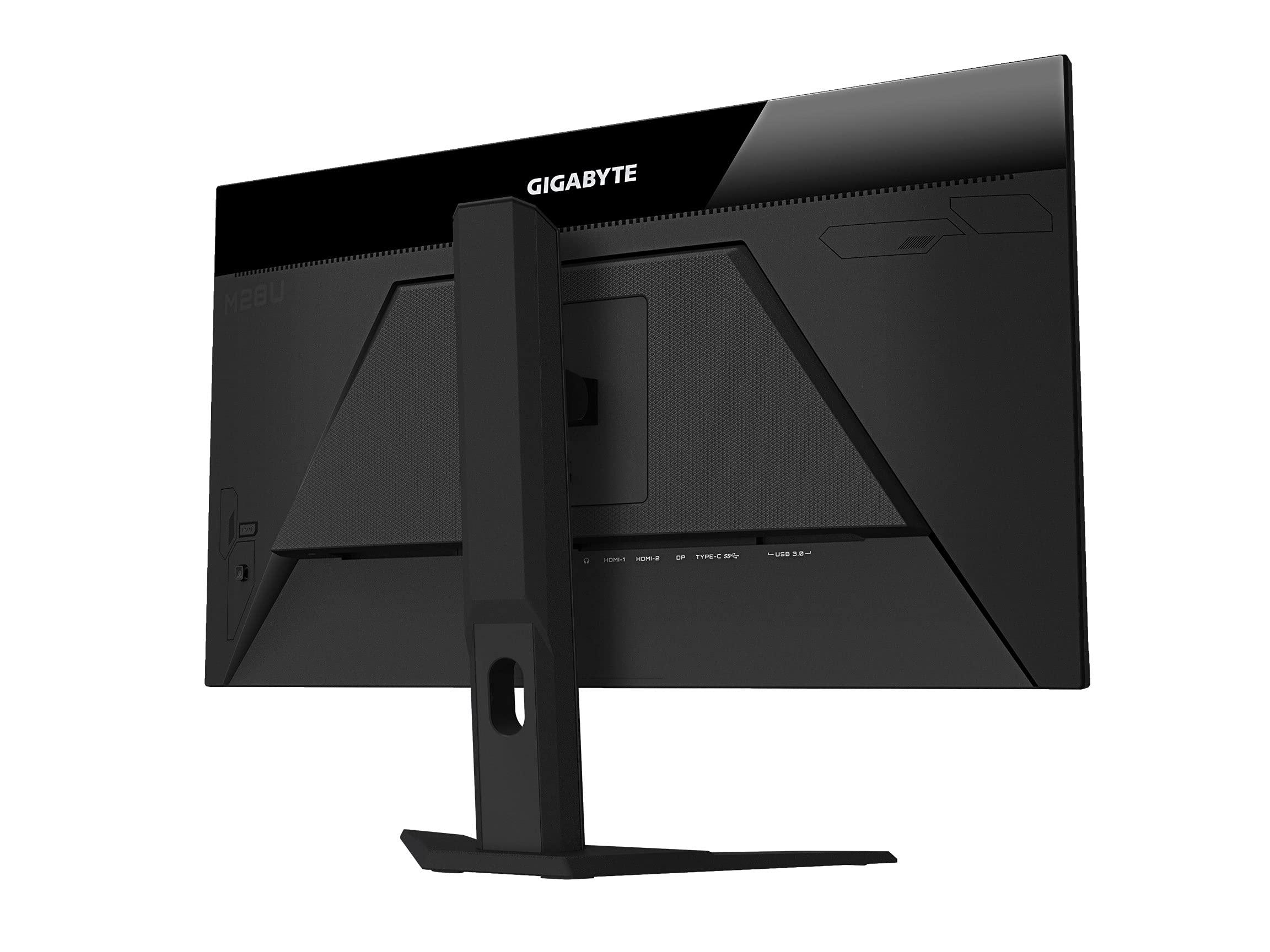 GIGABYTE Gigabyte M28U-SA-R 28" 144Hz 2160P UHD-KVM Gaming Monitor (3840x2160 4k SS IPS Display/1ms (GTG) RT/94% DCI-P3/HDR Ready/FreeSync Premium Pro/1x DisplayPort 1.4/2x HDMI 2.1/1x USB Type-C) (RENEWED)