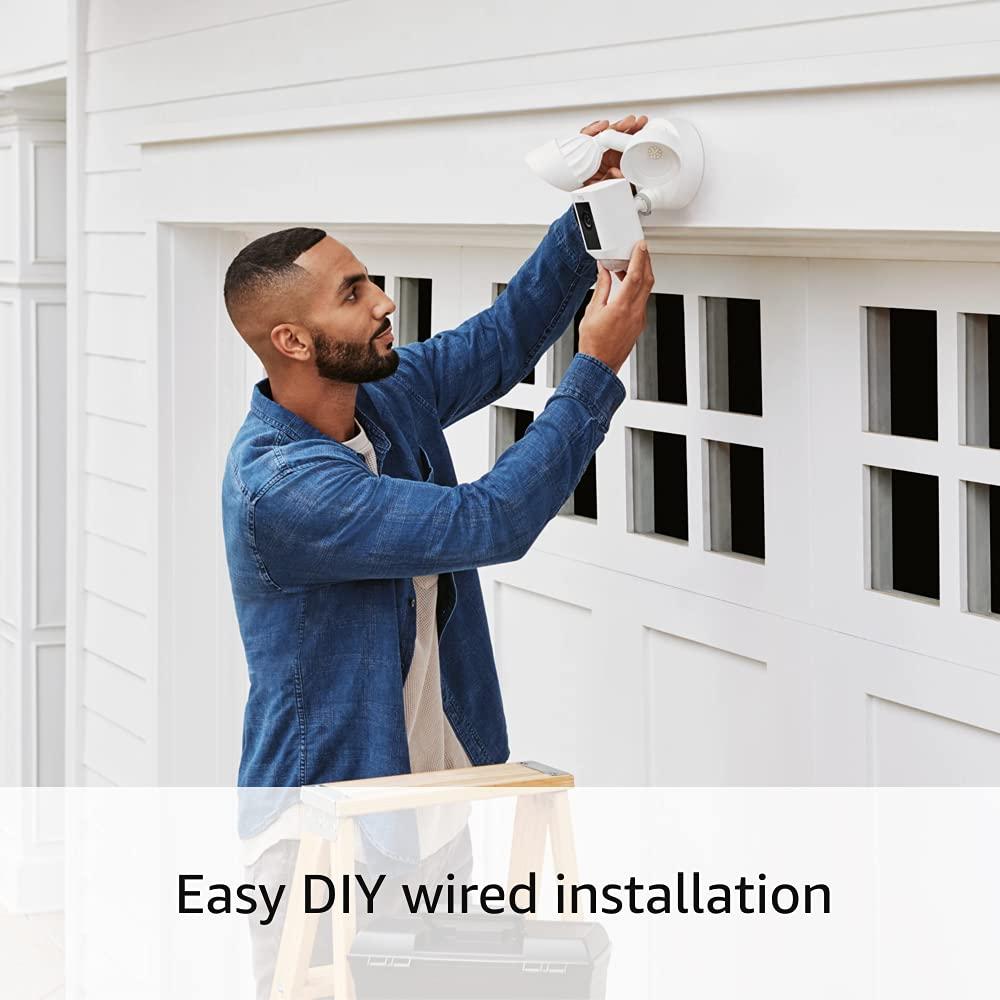 Ring Ring Floodlight Cam Wired Plus Outdoor home or business security with motion-activated 1080p HD video and floodlights, (2021 release) | 2-pack | White