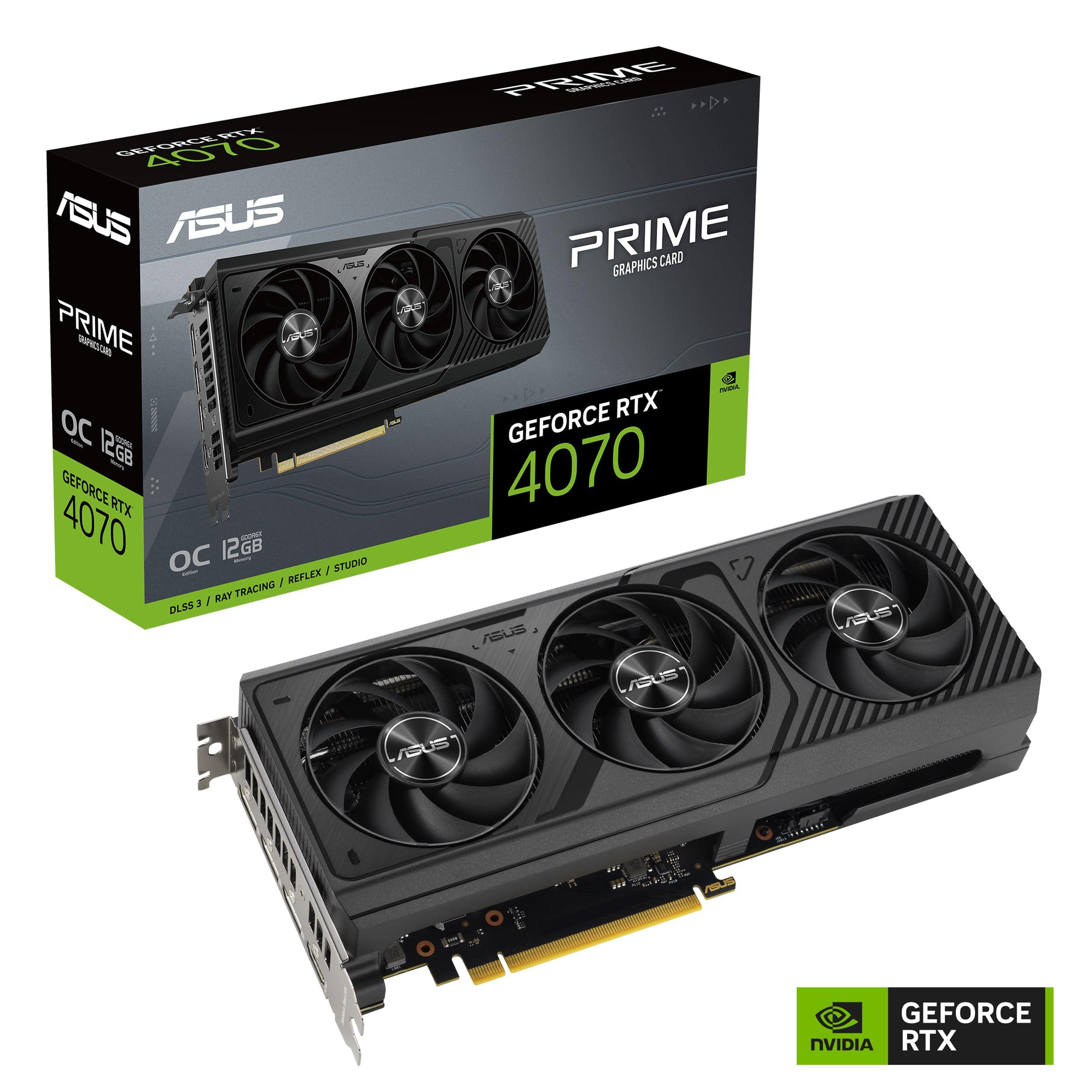 ASUS ASUS The SFF-Ready Prime GeForce RTX 4070 OC Edition 12GB GDDR6X Graphics Card (PCIe 4.0, 12GB GDDR6X, DLSS 3, HDMI 2.1a, DisplayPort 1.4a)
