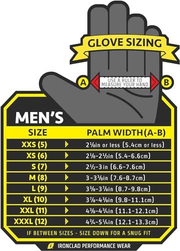Ironclad Ironclad General Utility Work Gloves GUG, All-Purpose, Performance Fit, Durable, Machine Washable, Sized X-Large, (1 Pair) Black