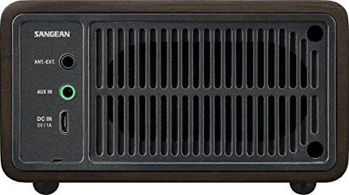 Sangean Sangean WR-7DK Wood Cabinet Mini Bluetooth Speaker with FM Radio Tuner and Aux-in Dark Cherry/Wood