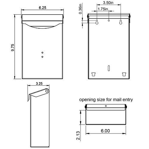 Gibraltar Mailboxes Gibraltar Mailboxes Classic Small Capacity Galvanized Steel Black, Wall-Mount Mailbox, BW110000