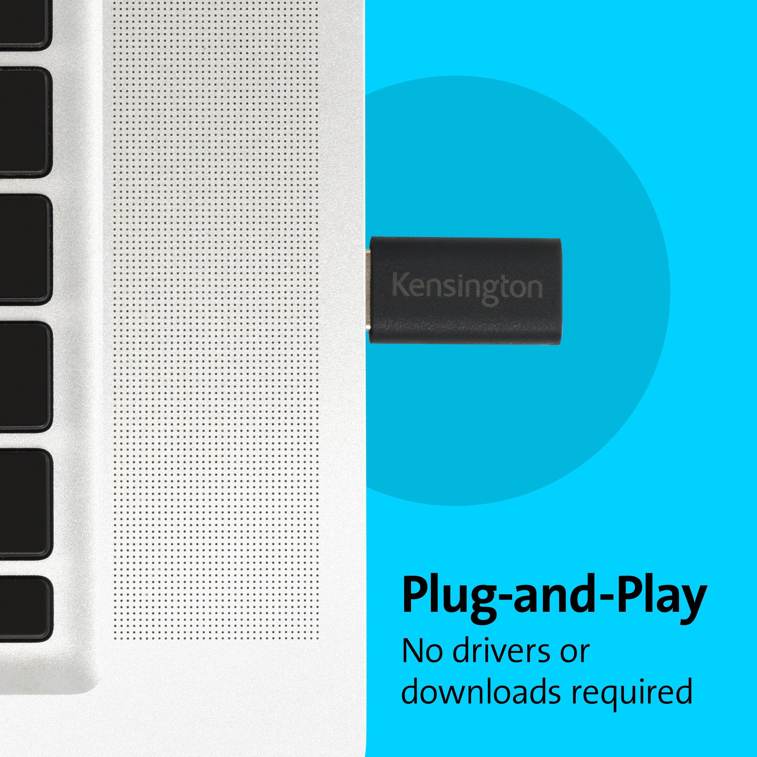 Kensington Kensington CA1020 USB A to USB C Adapter, USB C Female to USB A Male Converter (K33478WW)