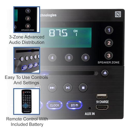 iRV Technologies iRV Technology iRV32V2 AM/FM/CD/DVD/MP3/MP4/HDMI in&out w/ ARC/Digital 2.1/Surround Sound/Bluetooth/CEC/NFC,3 Zones Wall Mount RV Radio Stereo w/ APP Control, USB using 5V charging both Android&Apple