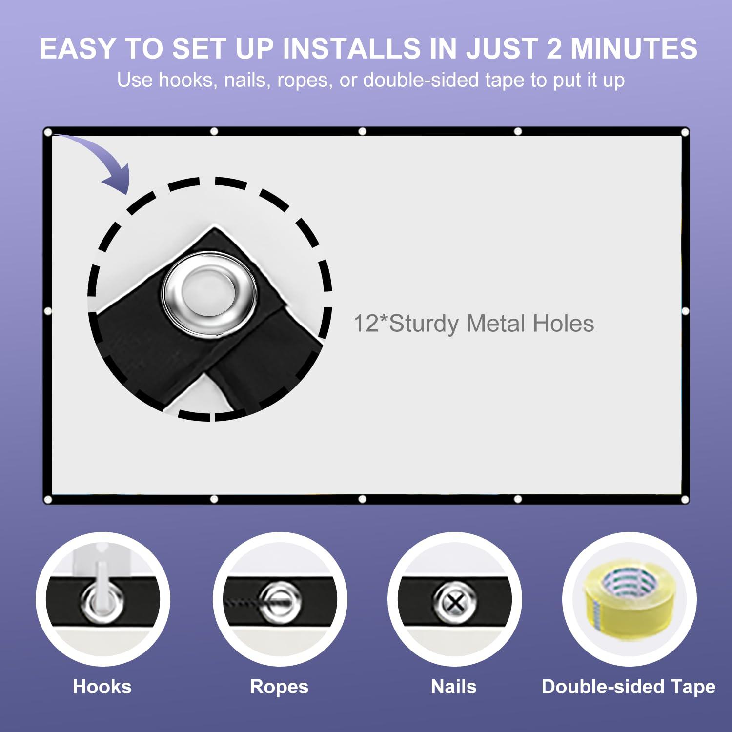 SCREENMAX 80 INCH Stand Screen and 120 INCH Foldable Screen Combo