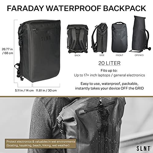 Silent Pocket Silent Pocket SLNT Faraday Waterproof Backpack Signal Jamming Faraday Bag Protects Against Identity Theft with Signal Blocking, Protect your Data and Devices during Work, Travel, Hiking