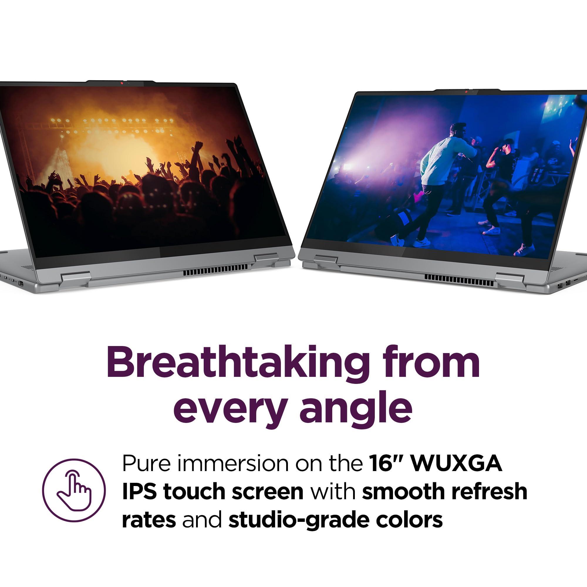 Lenovo IdeaPad 5 2-in-1-2024 - Professional Laptop - Fingerprint Sensor - 16" WUXGA IPS Display - 16GB Memory - 512GB SSD Storage - AMD Ryzen 7 8845HS - Windows 11 Home -Luna Grey