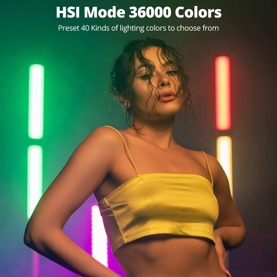 AMBITFUL AMBITFUL A2 Full-Color RGB Tube Light, CRI 95 TLCI 97 Accurate Color,2500k-8500K Adjustable,RGB CCT HSI Mode, 29 Fx Light Effect,APP Control Support, Brightness Adjustable(A2+SA-25 Grid Softbox)