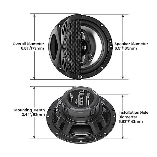 BOSS Audio Systems BOSS Audio Systems NX654 Onyx Series 6.5 Inch Car Door Speakers - 400 Watts (per pair), Coaxial, 4 Way, Full Range, 4 Ohms, Sold in Pairs, Bocinas Para Carro