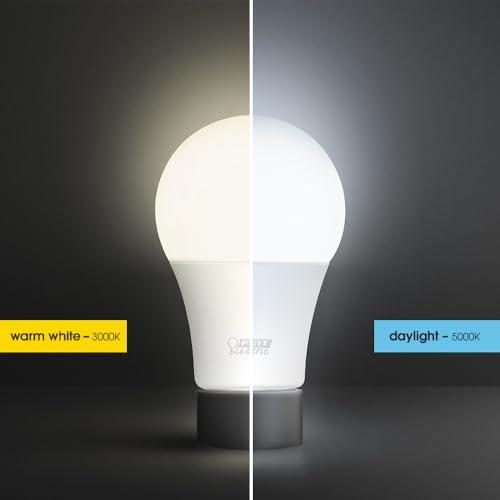 Feit Electric Feit Electric A19 LED Light Bulbs, 60W Equivalent, Non Dimmable, 800 Lumens, E26 Standard Base, 5000k Daylight, 80 CRI, 10 Year Lifetime, Energy Efficient, 4 Pack, A800/850/10KLED/4