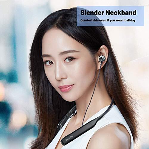 Philips Audio Philips Bluetooth Neckband Headphones, Wireless Earbuds IPX5 Waterproof Sport Earphones, Lightweight, Deep Bass with Vibration Call Alert Neckband