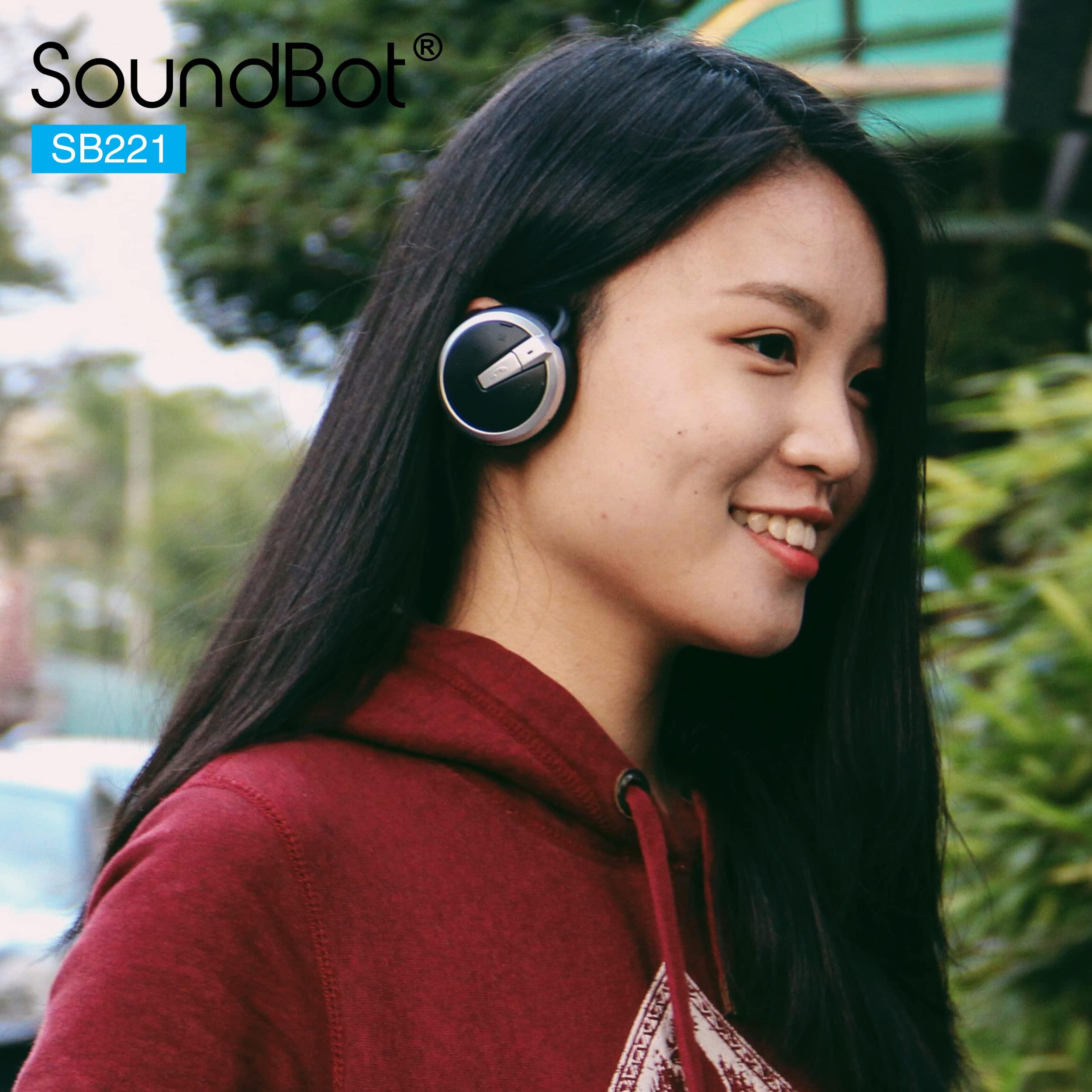 Soundbot Soundbot SB221 HD Wireless Bluetooth 4.0 Sports-Active Headphones for 20Hrs Music Streaming & 25Hrs HandsFree Calling with Sweat Resistant Ergonomic Secure-Fit Design & Voice Command Support, Black