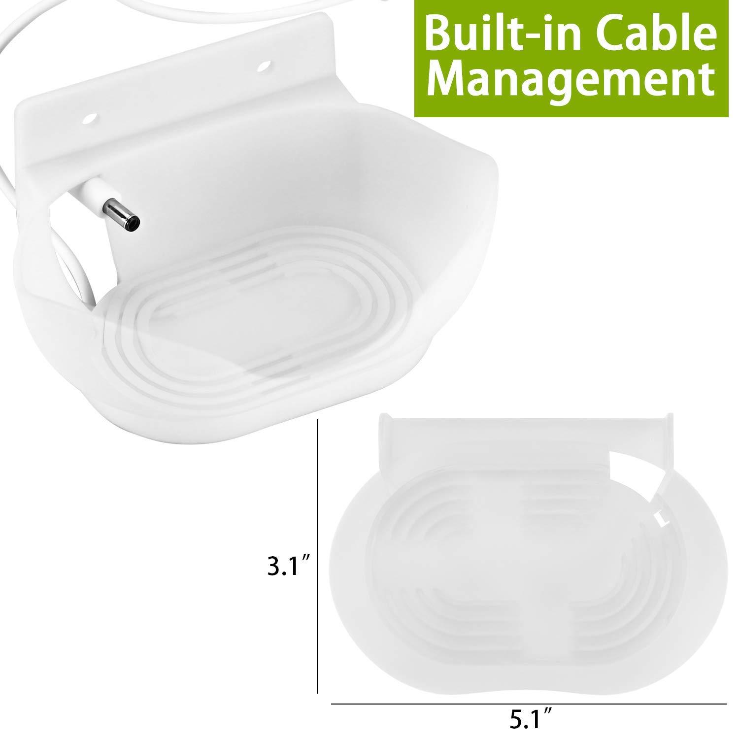 ynmy 2 Pack Wall Mount Compatible with Google Nest Audio Speaker,Built in Cord Management Easy Install,Stable Stand Google Nest Audio Smart Speaker Holder Accessories for Space-Saving, White