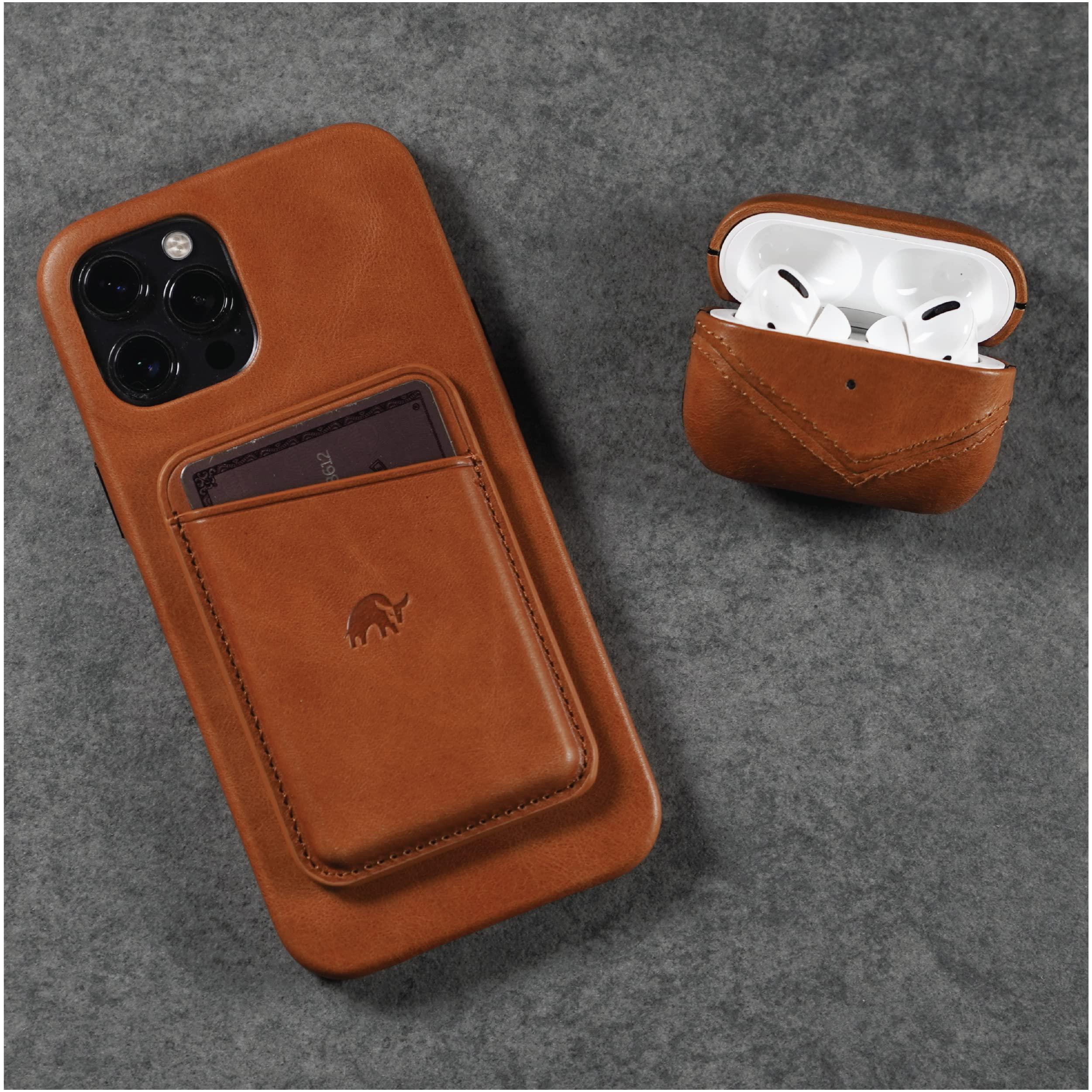 Bullstrap Bullstrap Premium Leather Case Compatible with Apple AirPods Pro, Wireless Charging, Two-Piece Design (Sienna)