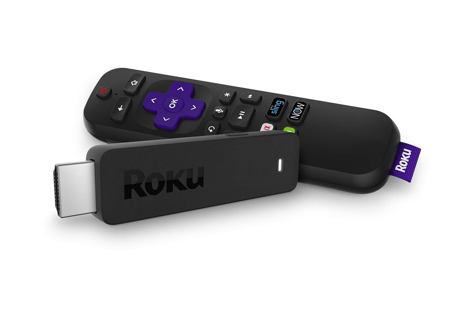 Roku Roku Streaming Stick | Portable; Power-Packed Streaming Device with Voice Remote with Buttons for TV Power and Volume (2018)