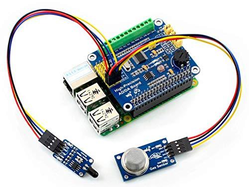 waveshare High-Precision AD/DA Expansion Board for Raspberry Pi 4B/3B+/3B/2B/Zero/W/Zero WH and Jetson Nano,Add High-Precision AD/DA Functions to Pi. Onboard ADS1256 8-CH 24bit ADC and DAC8532 2-CH 16bit DAC