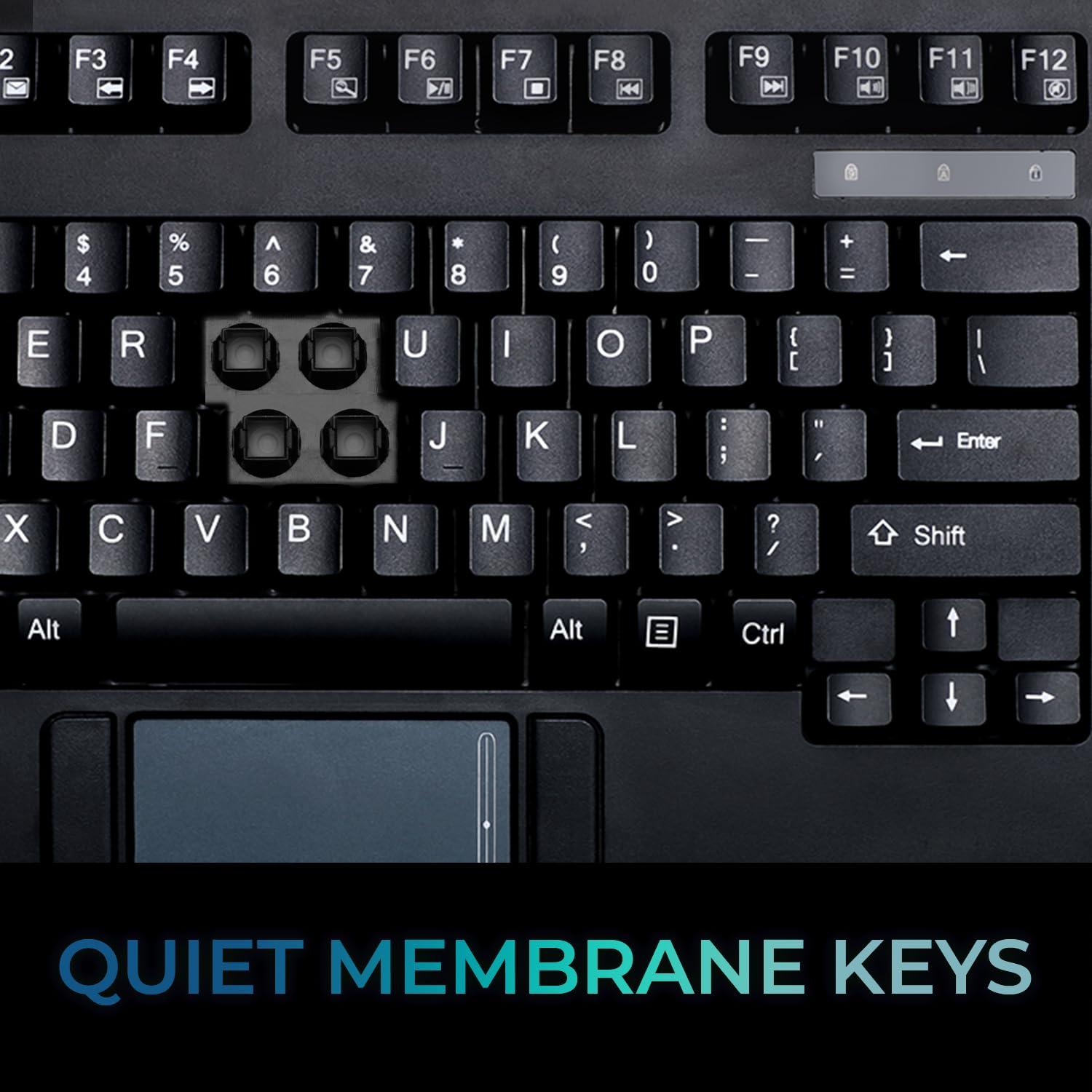 Adesso Adesso AKB-425UB - Easytouch Rackmount USB Touchpad Keyboard, Black