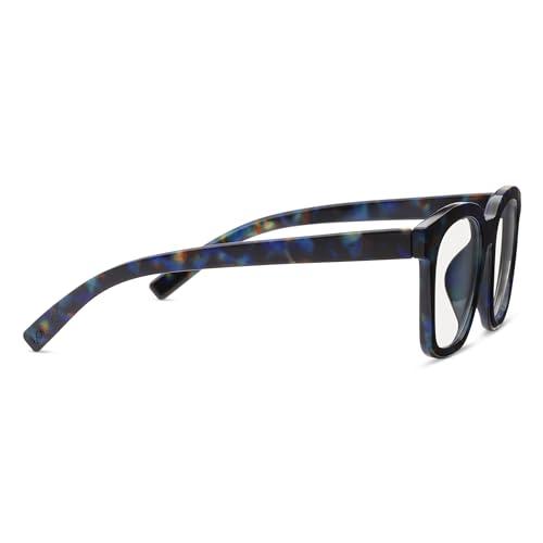 Peepers by PeeperSpecs Peepers by PeeperSpecs Women's to The Max Oversized Soft Square Blue Light Blocking Glasses, Cobalt Tortoise, +3.00 + 3