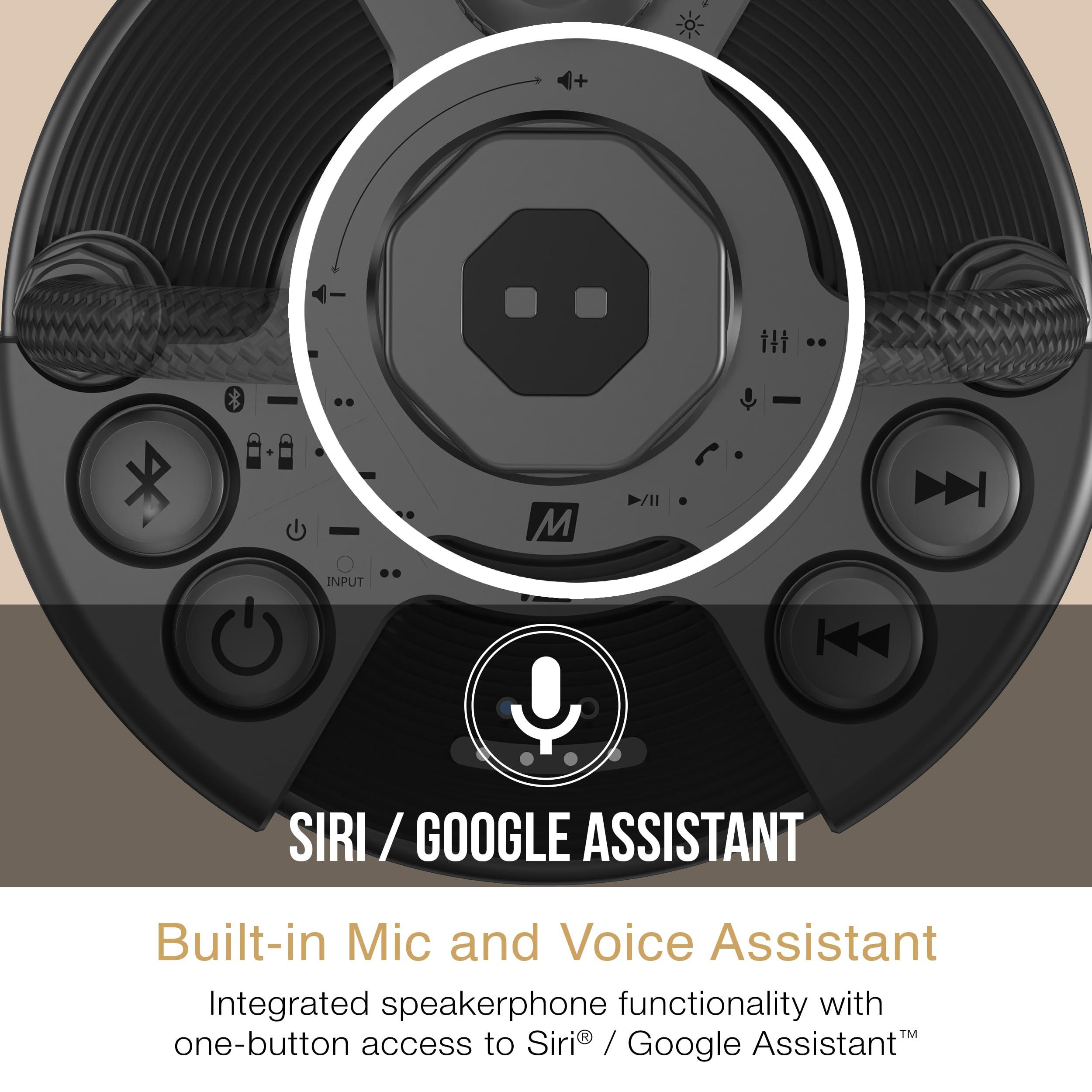 MEE audio MEE audio lightSPKR Bluetooth Wireless Speaker w/Camping Lantern: 360 Audio, 3 Audio Modes, 2 Light Colors & Infinite Brightness Adjustment, IPX6 Waterproof for Indoor & Outdoor use (Midnight Black)