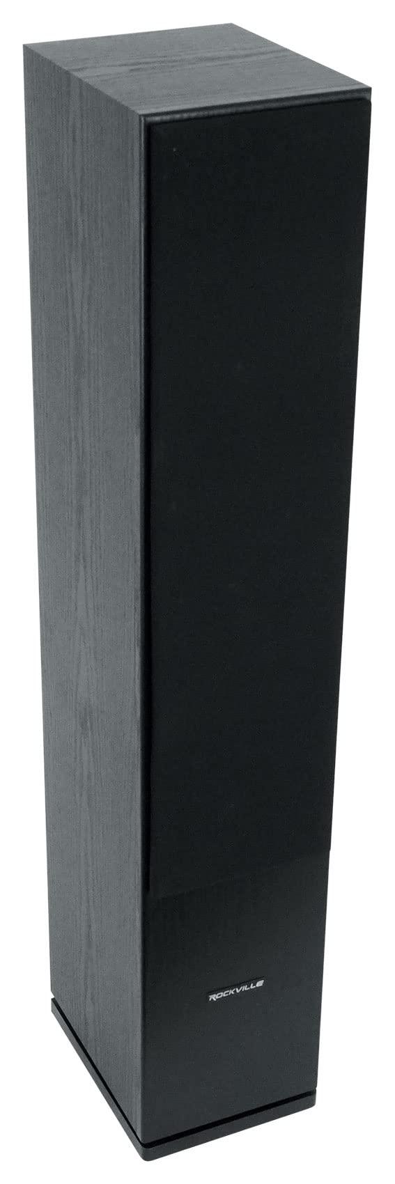 Rockville Rockville RockTower 64B Passive Tower Speaker, 4 Ohm, Black, High-Fidelity Sound, Detachable Grille, 3-Way, 6.5", 500W, MDF, Perfect for Home Audio