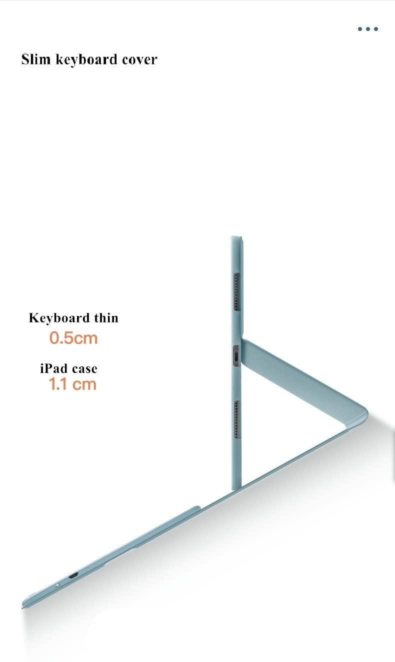 GOOVEN Keyboard case for iPad Air 10.5 inch, iPad Air3 3rd Gen case with touchpad Built-in Pencil Holder Removable Smart Bluetooth Keyboard Cover Round keycap (iPad Air3/Pro10.5, Pink)