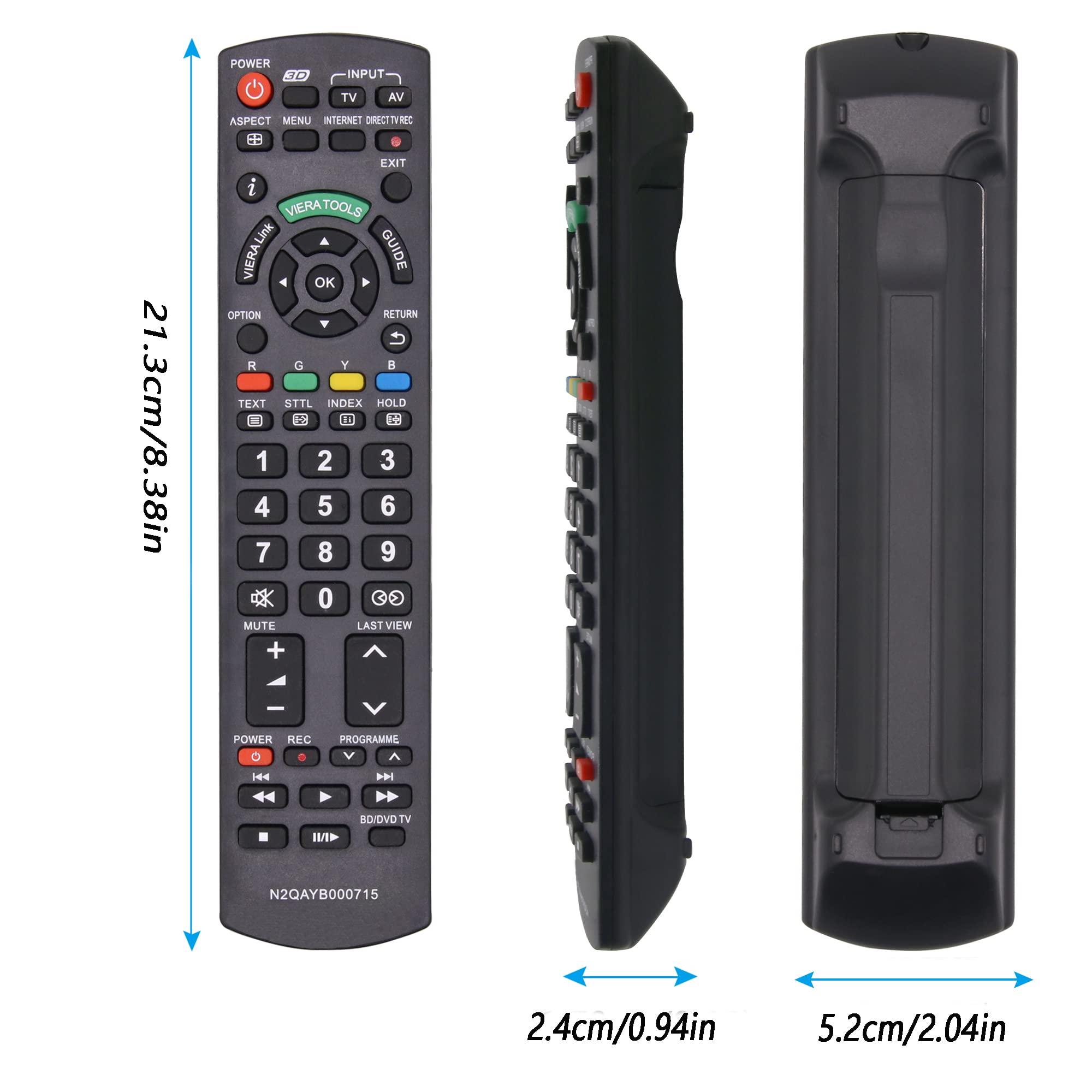 Riry Riry New Replacement Remote for Panasonic TV Remote Control for Panasonic Plasma Viera HDTV 3D LCD LED TV/DVD Player/AV Receiver