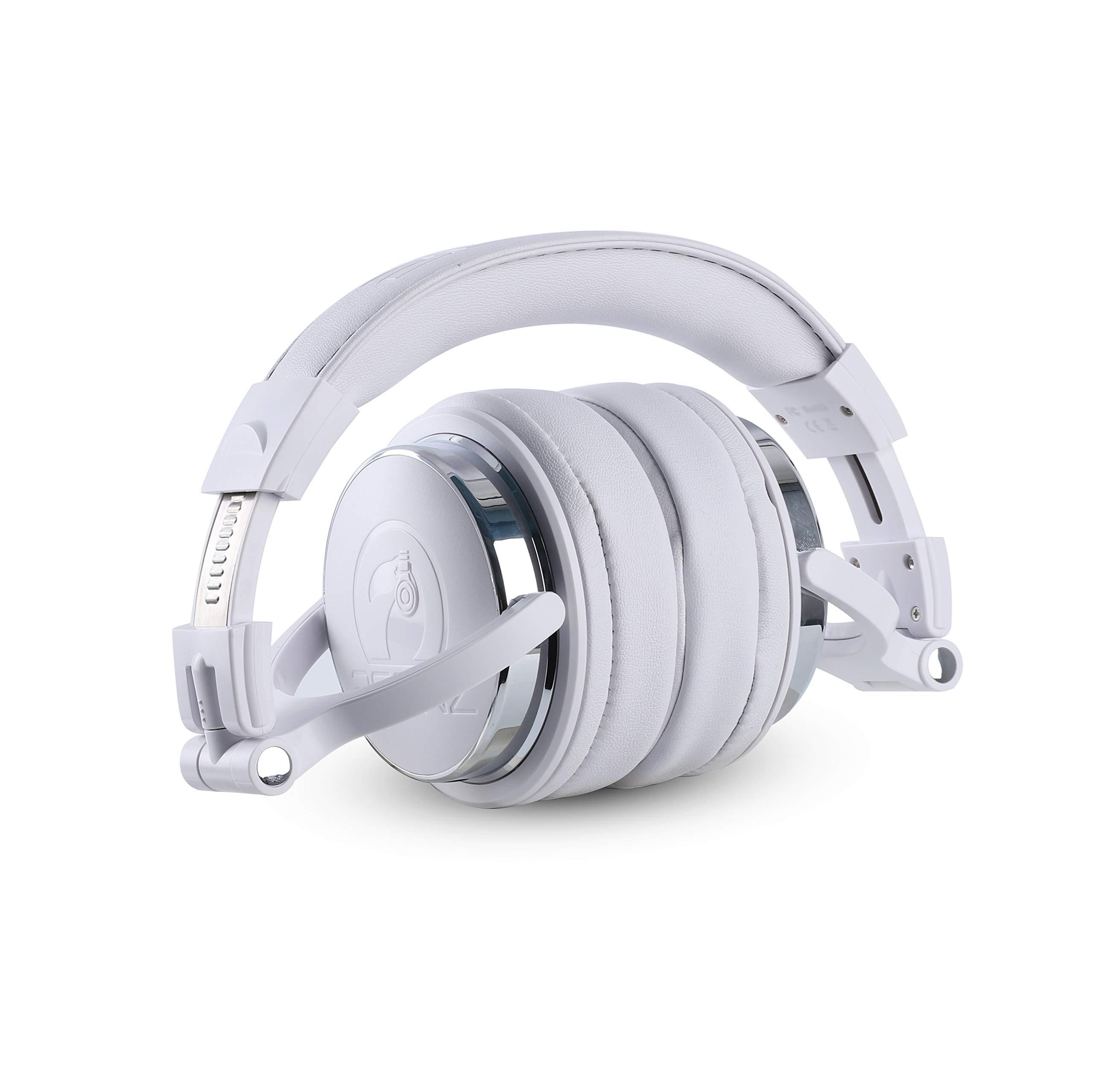 2CANZ 2CANZ Pro Matte White Over-Ear Professional Wired DJ Headphones - Closed Back, Plush Ear Cushions, Adjustable Earpads, Foldable, and Joint Listening
