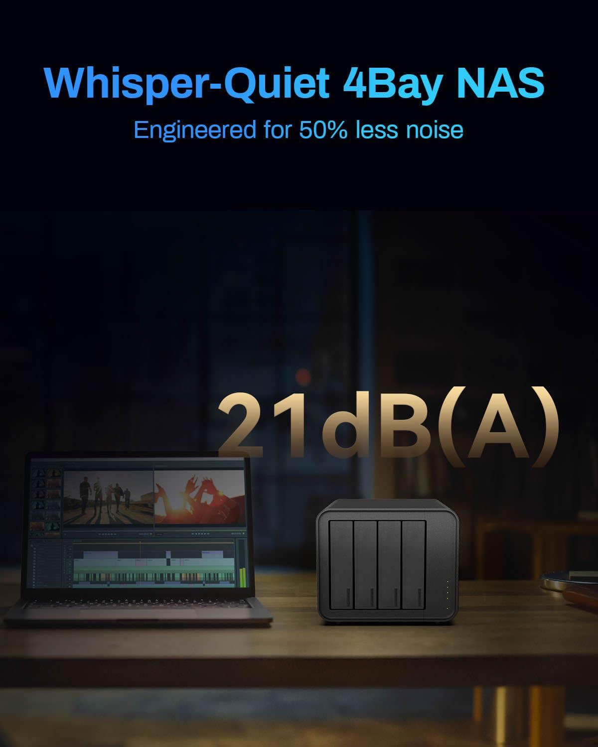 TERRAMASTER TERRAMASTER F4-424 Max NAS Storage - 4Bay Core i5 1235U 10-Cores 12-Threads, 8GB DDR5 RAM, Dual 10GbE Ports, Network Attached Storage Peak Performance for Business (Diskless)