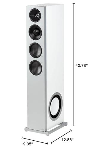 Definitive Technology Definitive Technology D15 Demand Series Modern High-Performance 3-Way Tower Speaker (Right-Channel) - Single, White | Dual 8 Passive Bass Radiators