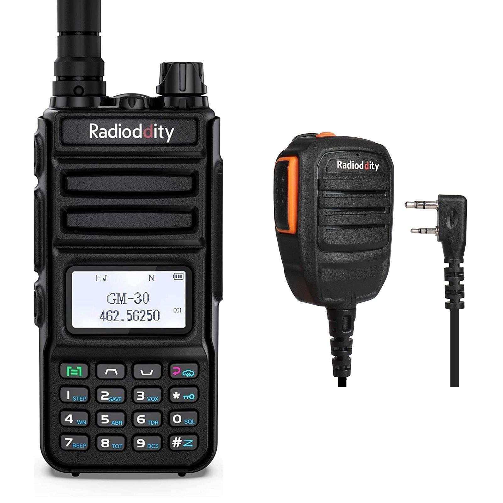 Radioddity Radioddity GM-30 GMRS Radio, Handheld 5W Long Range Two Way Radio for Adults + Radioddity RS22 Remote Speaker Mic with Clear Sound