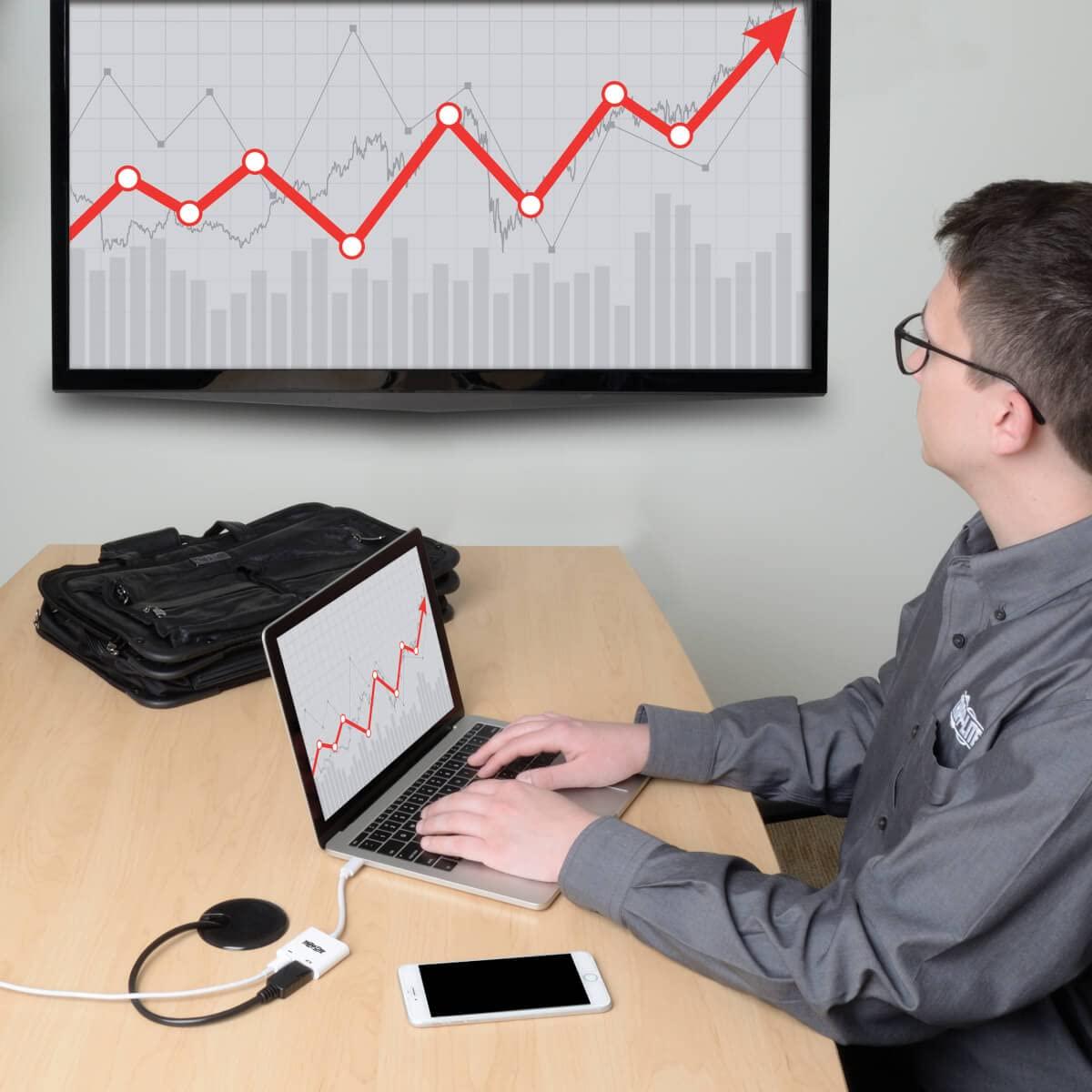 Tripp Lite Tripp Lite USB-C to DisplayPort Adapter Cable, USB C to DP Converter Cable with Equalizer, 8K UHD, HDR, PD Charging 60W, 6in, White (U444-06N-DP8WC)