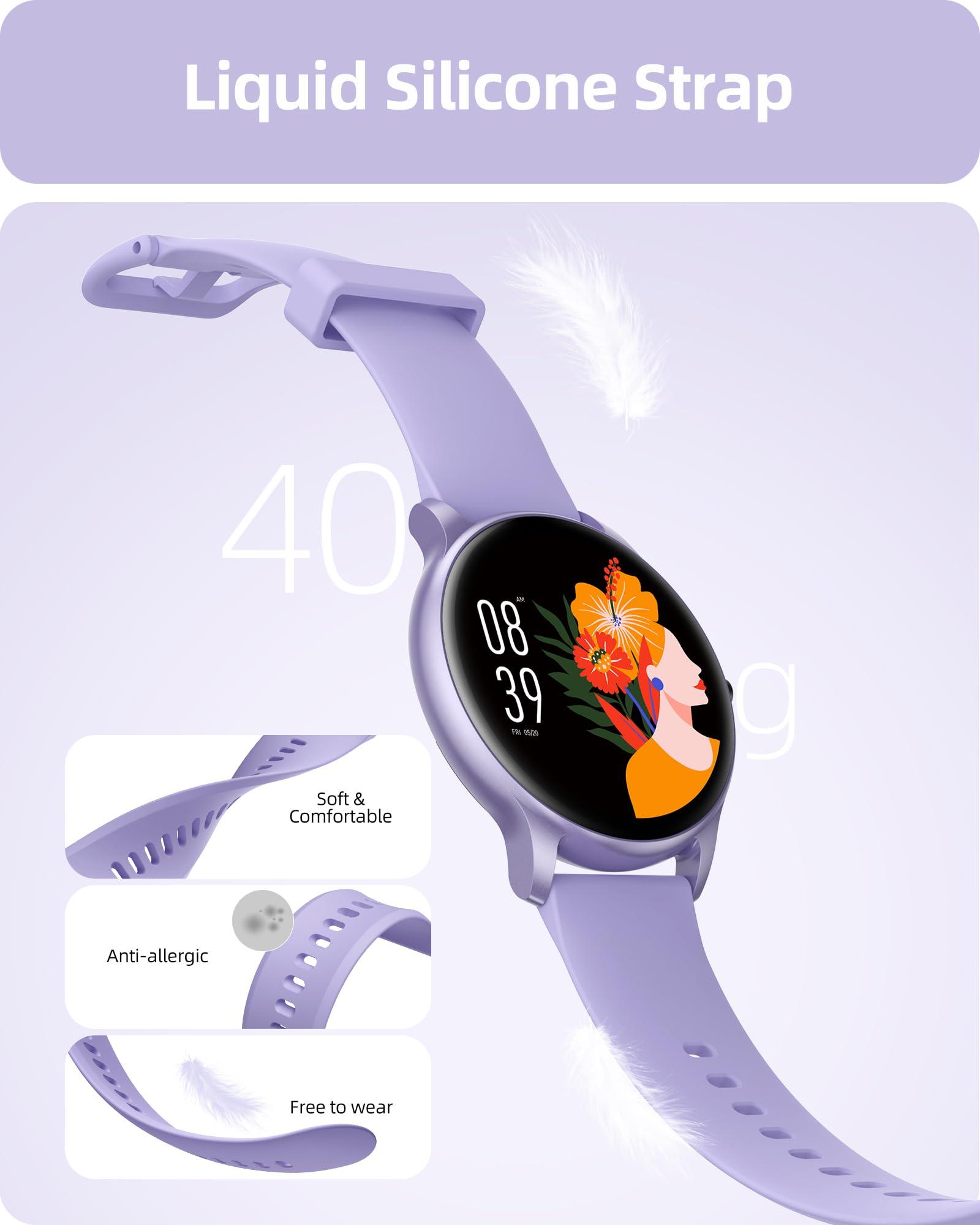 Parsonver Parsonver Smart Watch(Answer/Make Calls), Smartwatch for Women IP68 Waterproof, 100+ Sport Modes Fitness Activity Tracker Heart Rate Sleep Monitor Pedometer, Fitness Watch for Android & iPhone, Purple