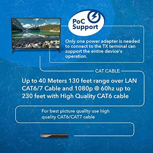 OREI OREI UltraHD HDMI Extender 4K 18G HDBaseT Over Single CAT5e/CAT6 Cable 4K @ 60Hz Upto 230FT with IR Remote 1080P Upto 330 Ft - Power Over Cable - Zero Latency Black