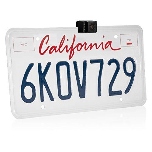 BOYO VISION BOYO VTL17LTJ - Concealed License Plate Backup Camera with Active Parking Lines and LED Lights (Black)