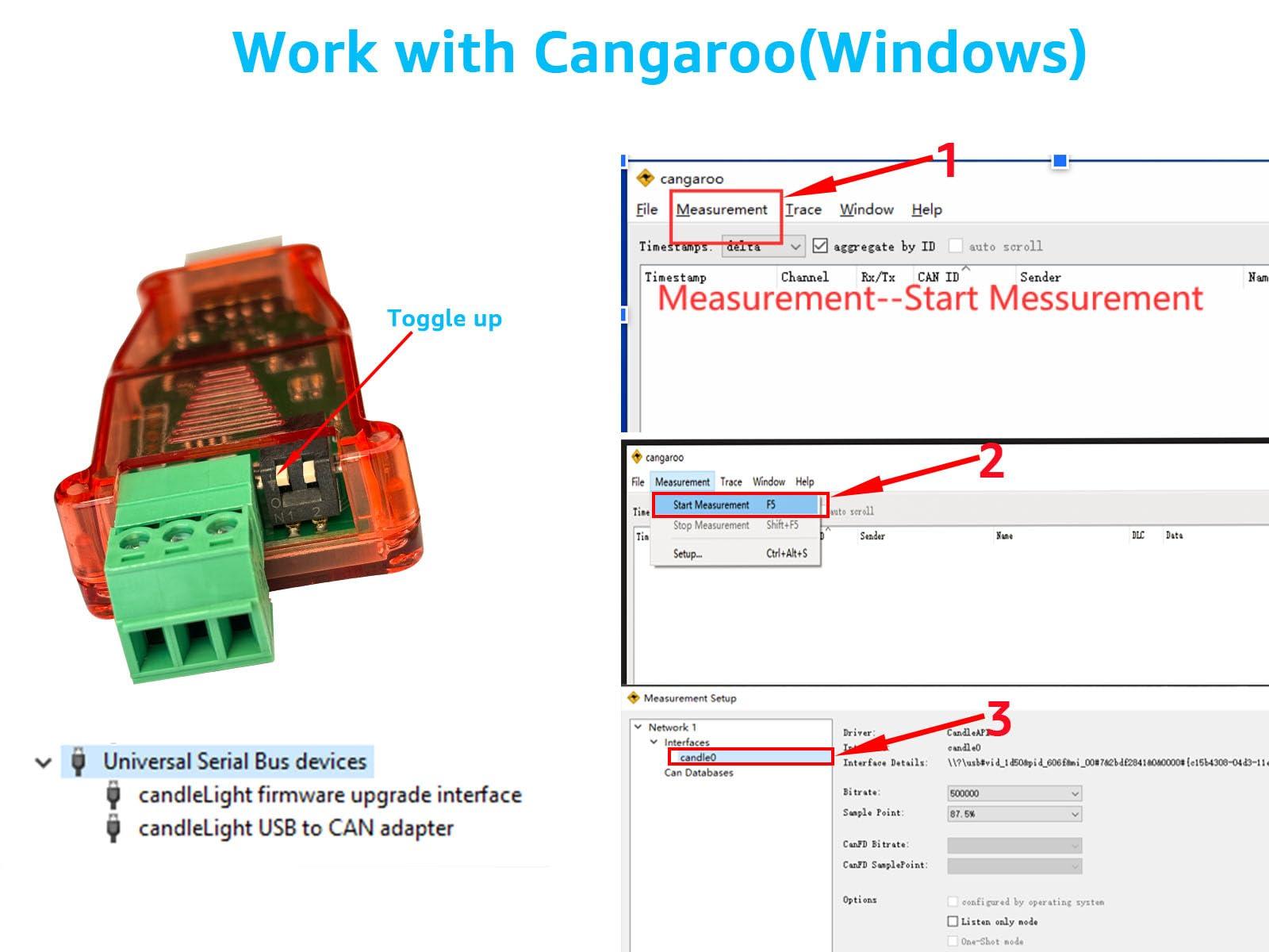 DSD TECH DSD TECH SH-C30A USB to CAN Bus Adapter Base on Canable Support SocketCAN Cangaroo