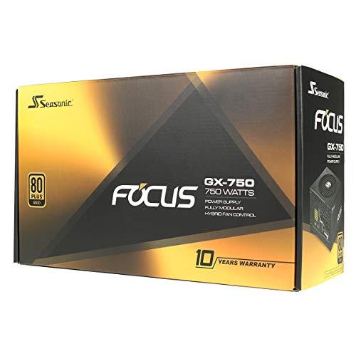 Seasonic Seasonic FOCUS GX-750, 750W 80+ Gold, Full-Modular, Fan Control in Fanless, Silent, and Cooling Mode, Perfect Power Supply for Gaming and Various Application, SSR-750FX.