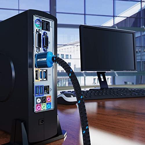 Maximm HDMI Cable 4K Ultra HD 2 Foot (20 Pack) Nylon Braided HDMI 2.0 Cable, High Speed 18Gbps 4K@60Hz HDR, 3D, 2160p, 1080p, HDCP 2.2, ARC, HDMI Cables for Monitors, HDTV