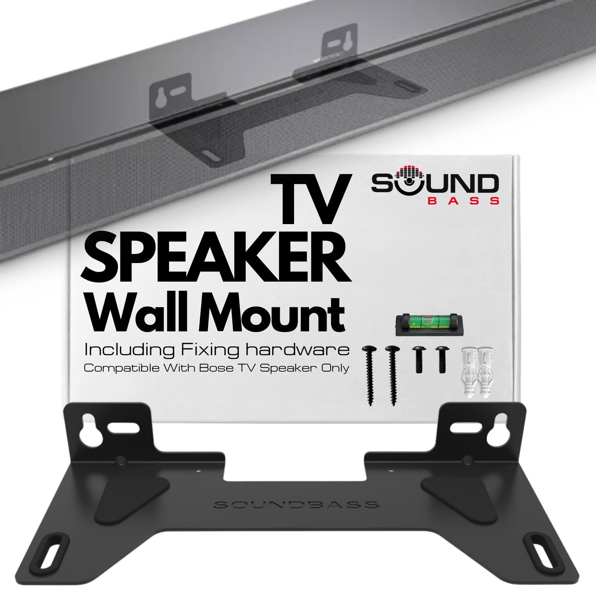 Sound Bass TV Speaker Wall Mount Bracket | Compatible with Bose TV Speaker Soundbar Only | Complete with Full Mounting Hardware Kit | Only Suitable for Bose TV Speaker Sound Bar | UK Design by Soundbass